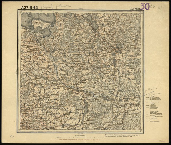 Mapa taktyczna Polski 1_100 000 - przedruki map zaborczych w cięciu rosyjskim - A27_B43_X-21_WIDZE_1922.jpg