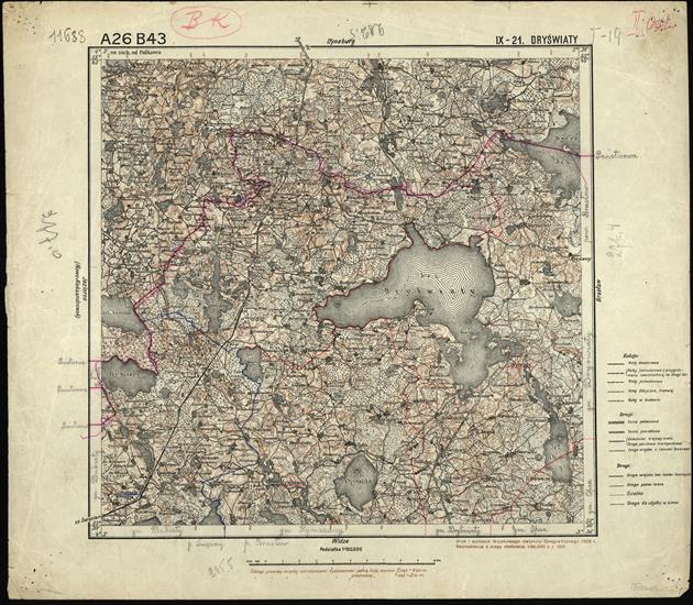 Mapa taktyczna Polski 1_100 000 - przedruki map zaborczych w cięciu rosyjskim - A26_B43_IX-21_DRYSWIATY_1923_300dpi.jpg