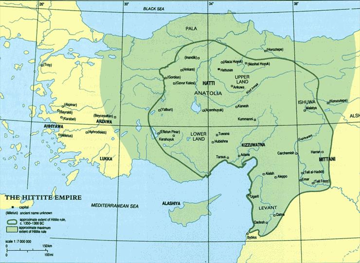 Hittites  Hetyci - Pierwsi Indo-europejczycy, Centralna Anatolia  - hittitemap.gif