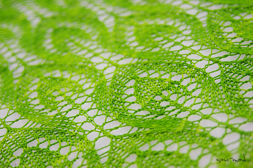 Wzory  i  schematy na  szale  i chusty druty - Piękny  zielony  szal.jpg