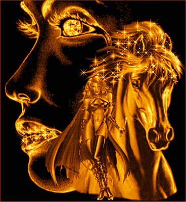 gify-kobiety i konie - zwierze kon kobieta zlote80091_1.gif