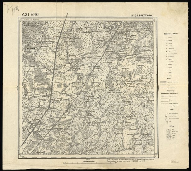 Mapa taktyczna Polski 1_100 000 - przedruki map zaborczych w cięciu rosyjskim - A21_B46_IV-24_BALTYNOW_1923.jpg