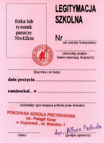 Śmieszne Dyplomy - legitymacja_szkolna_przod.jpg
