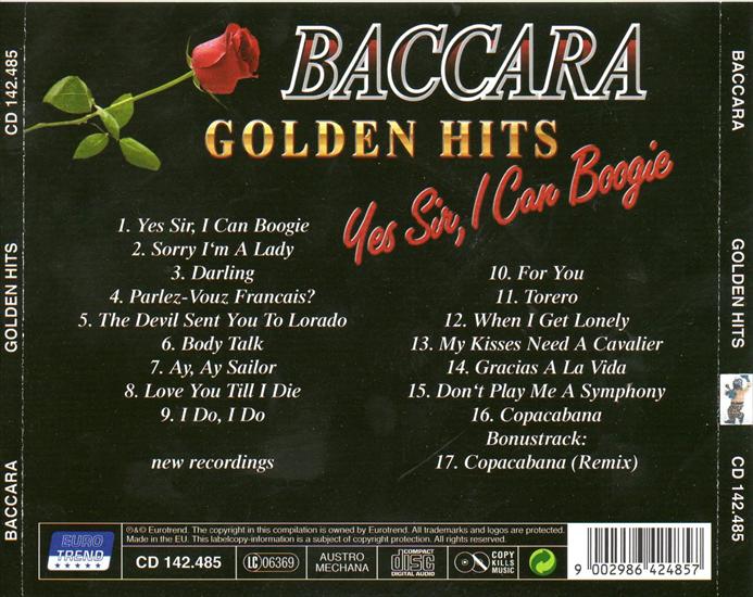 Baccara - Golden Hits - Yes Sir, I Can Boogie 2001 - Okładka tył.jpg