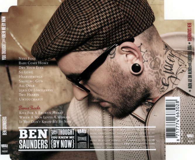 Music and Cover - Ben Saunders - You Thought You Knew Me By Now - Back.bmp