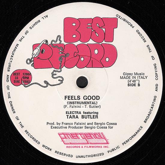 Electra feat. Tara Butler - Feels Good 12 1982 - Electra feat. Tara Butler - Feels Good side B.jpeg
