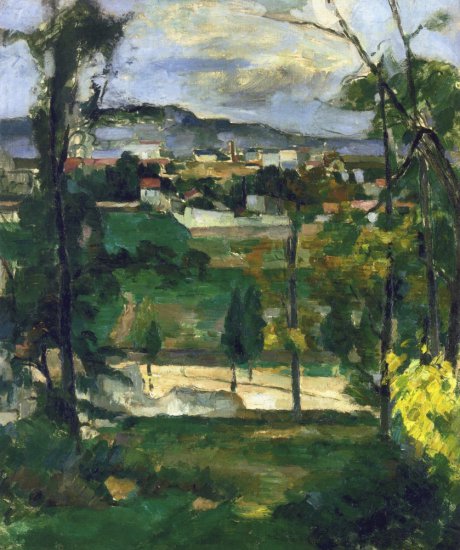 Paul Cezanne Paintings 1839-1906 Art nrg - Village behind Trees, Ile de France, 1879.jpeg